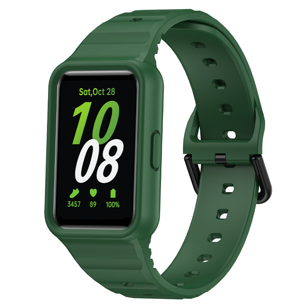 For Samsung Galaxy Fit3 Watch Bracelet Soft Silicone Integrated Strap Replacement - Green For Samsung Galaxy Fit3 Watch Bracelet Soft Silicone Integrated Strap Replacement - Green